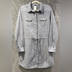 Patagonia Women’s Long Sleeve Highland Shirt Dress Blue Hemp/Cotton Size M